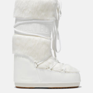 Moon Boot ICON LOW WHITE FAUX-FUR BOOTS